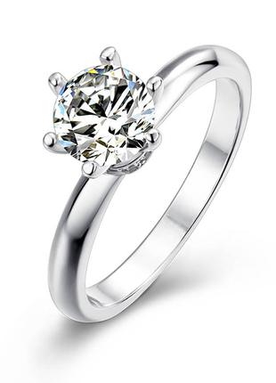 Серебряное кольцо с муассанитом размер  17.5  сертификат