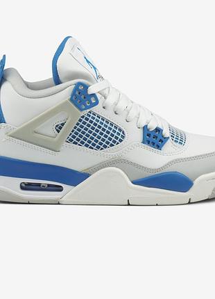 Білі кросівки унісекс air jordan 4 retro golf military blue х джордан 44