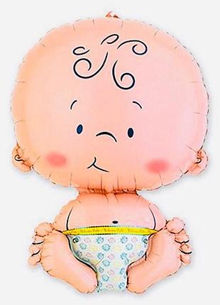 Фольгированный шар "baby boy" фигура мальчика 79х49 см для выписки и baby shower