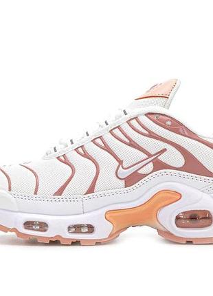 Женские белые кроссовки nike air max tn plus white coral х эйр макс тн 36