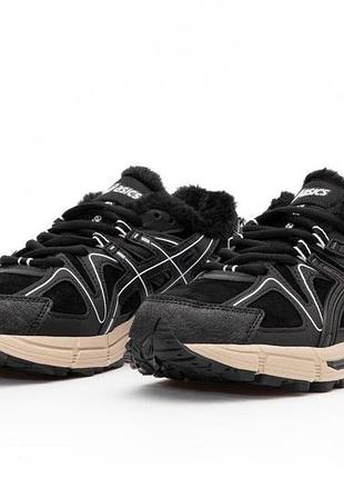 Черные мужские кроссовки asics gel kahana 8 black beige winter fur х ассикс 41