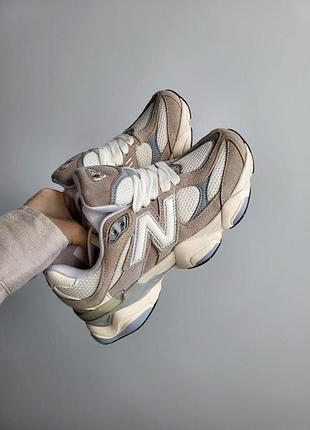 Бежевые кроссовки унисекс new balance 9060 beige х нью беланс 36