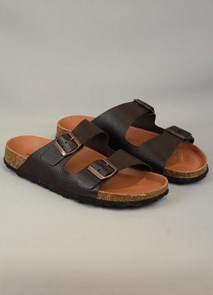 Varese arizona leather шльопанці сандалі босоніжки чоловічі жіночі шкіряні коричневі італія 42 р/27 см birkenstock papillio ecco mephisto