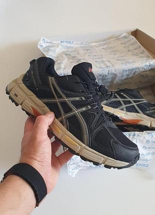 Черные мужские кроссовки asics gel kahana 8 black beige cordura gore-tex termo winter х ассикс 43