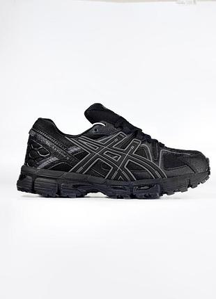 Черные мужские кроссовки asics gel kahana 8 black grey fur winter х ассикс 42