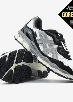 Білі чоловічі кросівки asics nyc gore-tex ivory clay grey winter termo х асікс 40