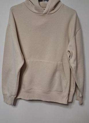 Худи кофта с капюшоном женская бежевая zara over size, размер xl - xxl.