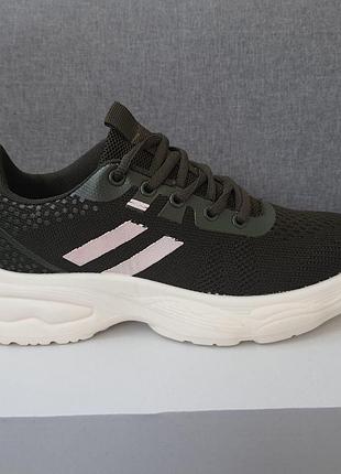 Женские кроссовки хаки текстиль 36-41 41