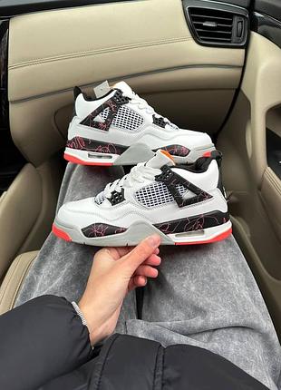 Белые кроссовки унисекс nike jordan 4 retro fight nostalgia white fur winter х джордан 36