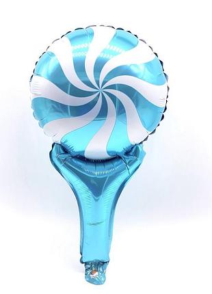 Фольгована куля "lollipop" у блакитному кольорі (28 см) – стильний декор для дитячих свят та фотосесій