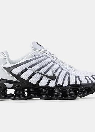 Білі кросівки унісекс nike shox white black х шокс 42
