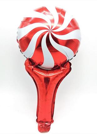 Фольгована куля "lollipop" у червоному кольорі (28 см) – стильний декор для дитячих свят та фотосесій