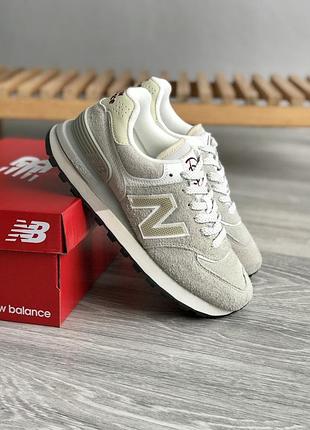 Бежевые женские кроссовки new balance 574 stone island beige х нью беланс 36