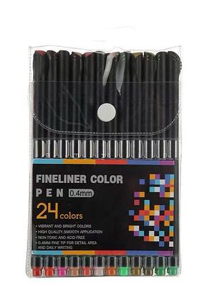 Линеры fineliner 0.4 мм, 24 цвета, для скетчинга, черчения, дудлинга и рисования