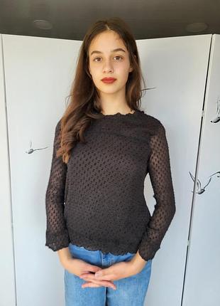 Блуза однотонная прямая pigalle черная 42, s