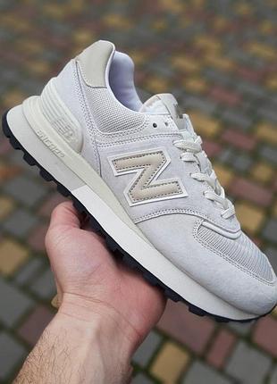 Чоловічі літні кросівки new balance 574 legacy бежеві замшеві кросівки нюбеленс 574 легасі 44(28см)
