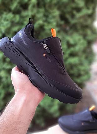 Чоловічі зимові кросівки salomon odyssey elmt gore tex чорні з оранжевим теплі кросівки соломон одесей на гортекс 44 (28 см)