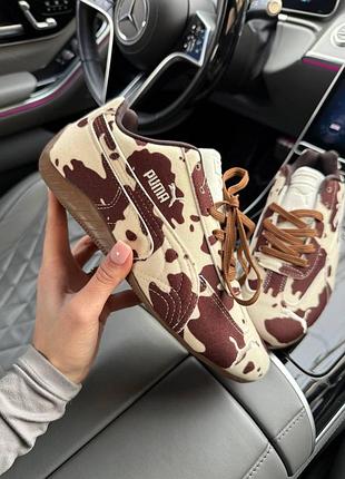 Бежеві жіночі кросівки puma speedcat cow print х пума 37