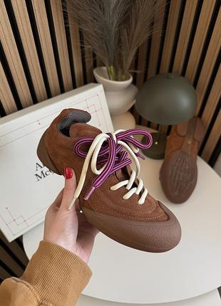 Коричневые женские кроссовки alexander mcqueen brown х маквин 40