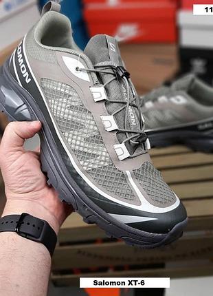 Кроссовки мужские salomon xt-6 ft хаки с черным большой текстиль salomon xt-6 ft на весное лето осень 50(32см)