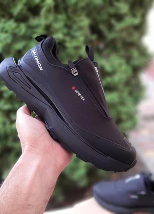 Чоловічі зимові кросівки salomon odyssey elmt gore tex чорні з білим теплими кросівками соломон одесей на гортекс 44(28 см)