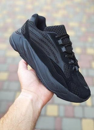 Чоловічі літні замшеві кросівки adidas yeezy boost 700 v2 чорні модні кросівки адідас ізі буст 700 44(28см)