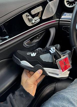 Чорні кросівки унісекс air jordan 4 retro thunder thunder black white х джордан 36
