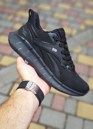 Чоловічі літні кросівки reebok zig kinetica чорні весняні кросівки рібок зіг кінетіка 43(27.5см)