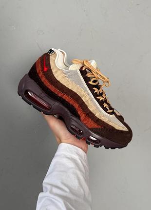 Мужские бежевые кроссовки nike air max 95 red brown basalt х эйр макс 41