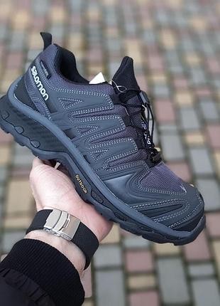 Чоловічі термо кросівки salomon xa forces темно сірі gore-tex зимові теплі кросівки соломон на горетекс
