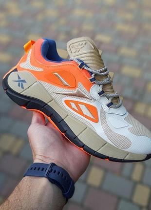 Чоловічі літні кросівки reebok zig kinetica ii concept 1 бежеві з помаранчевим кроси рібок зіг кінетіка концеп 42