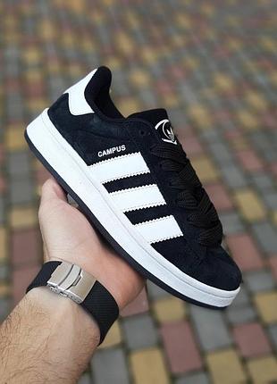 Жіночі кросівки adidas campus чорні з білим модні кросівки адідас кампус чудової якості 41(26см)
