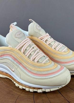 Женские бежевые кроссовки nike air max 97 beige peach х эйр макс 36