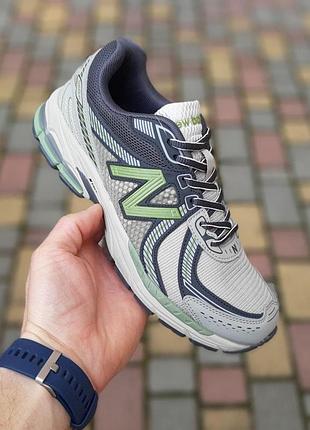 Чоловічі літні кросівки new balance 860v2 бежеві з сірим та салатовим нюбеленс 860 для хлопця новинка 42(26,5см)