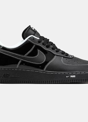 Черные мужские кроссовки nike air force 1 low paris black х эйр форс 40