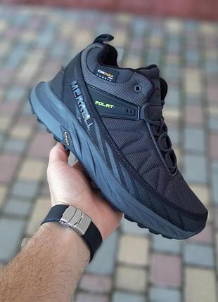 Чоловічі зимові термо кросівки merrell float pro високі сірі з салатовим модні кросівки для хлопця 44(28см)