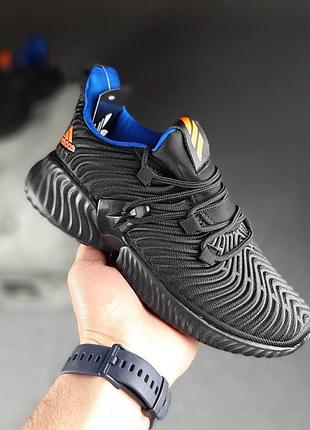 Женские летние кроссовки adidas alphabounce чёрные с синим весение модные кроссовки адидас альфабоунс 38