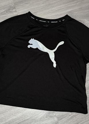 Футболка puma оригинал виксоза,пума женская черная спортивная футболка,puma жіноча чорна футболка з віскози