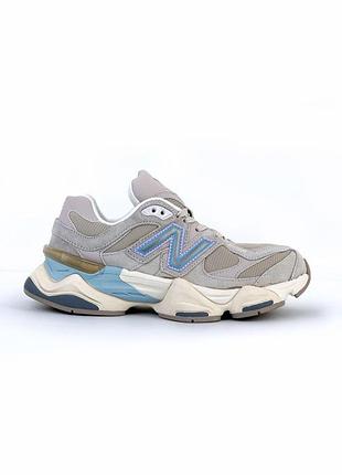 Бежеві кросівки унісекс new balance 9060 beige blue х нью беланс 40