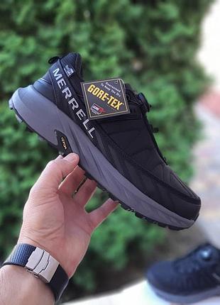 Чоловічі зимові термо кросівки merrell float pro чорні на сірій модні кросівки для хлопця