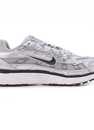 Серые кроссовки унисекс nike p-6000 white silver black х найк 38