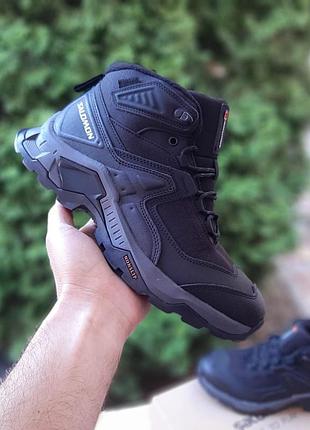 Чоловічі зимові кросівки salomon quest element gtx чорний на сірій термовисні теплі кросівки соломон-крем елемент 45 (29 см)
