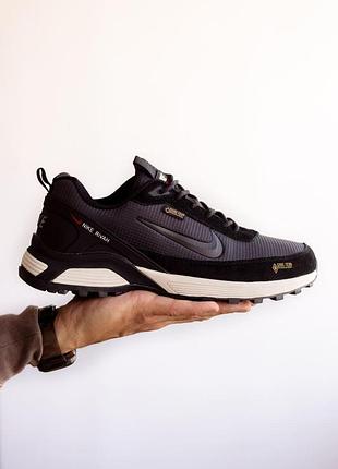 Черные мужские кроссовки nike rivah black white gore-tex winter fur x эйр форс 41