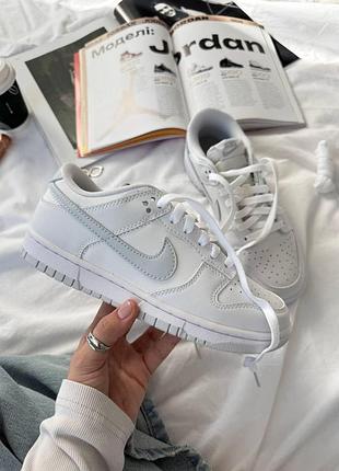 Женские белые кроссовки nike sb dunk low triple platinum х данк 36
