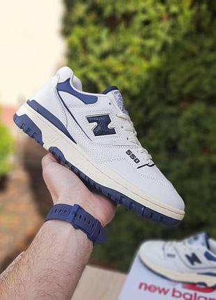 Чоловічі літні кросівки new balance 550 білі з синім нюбеленс 550 для хлопця чудової якості 42