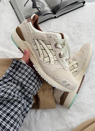 Бежевые кроссовки унисекс asics gel lyte iii beige brown х ассикс 36