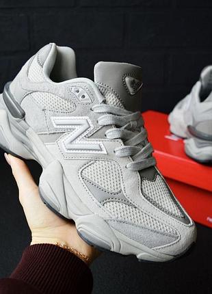 Женские кроссовки new balance 9060 серые замша нью беленс 9060 стильные массивные кроссовки на весну, лето, осень 40(25.5см)