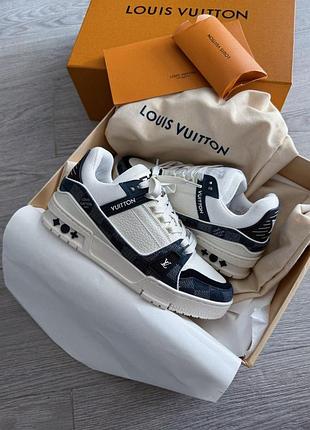 Білі кросівки унісекс louis vuitton trainer erkek deri sneaker х луї віттон 36