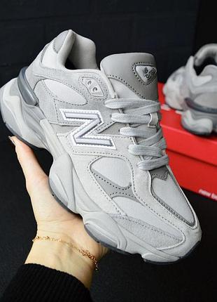 Чоловічі зимові термо кросівки new balance 9060 сірі модні теплі кросівки нюбеланс 9060 для хлопця 44 (28 см)
