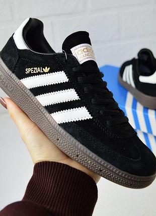 Кроссовки женские adidas spezial черные с белым замшевые адидас специал на весну, лето, осень 40(25.5см)